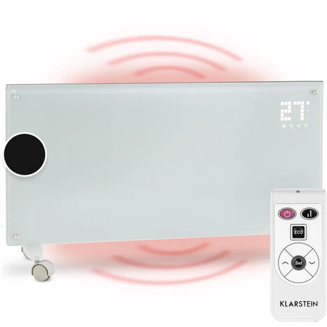 Klarstein Bornholm Convection Heater 2000W LED Display 2 Heating Levels White