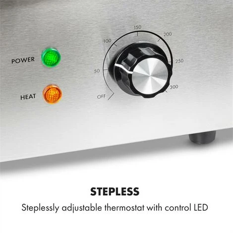 Klarstein Grillmeile 3000R Pro Electric Grill 3000W Plate 54.5x35cm Rippled - Image 3