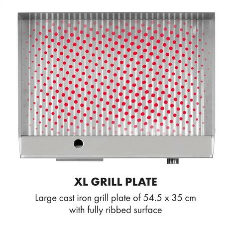Klarstein Grillmeile 3000R Pro Electric Grill 3000W Plate 54.5x35cm Rippled - Image 4
