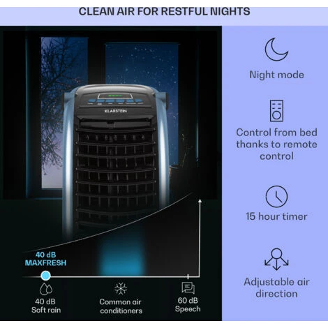 Klarstein Maxfresh Ocean Fan Air Cooler 6L 65W Remote Control 2x Ice Pack - Image 4