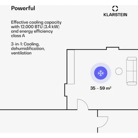Klarstein Klarstein Kraftwerk Smart 12K Air Conditioner 3-in-1 12000 BTU App Control Remote Control - Image 3