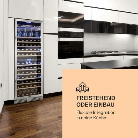 Klarstein Vinovilla Grande 165 Built-in Duo Wine Fridge 425l 165 Bottles 3-colour Glass Door - Image 2