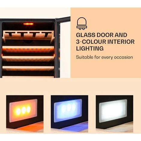 Klarstein Vinovilla Grande 165 Built-in Duo Wine Fridge 425l 165 Bottles 3-colour Glass Door - Image 4