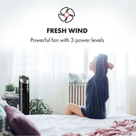 Klarstein Sky High Tower Fan 40W 276m³ / H 75 ° Oscillation 3 Modes Black - Image 4