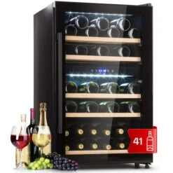 Klarstein Barossa 40 Duo Wine Fridge 2 Zones 41 Bottles Glass Door Touch LED