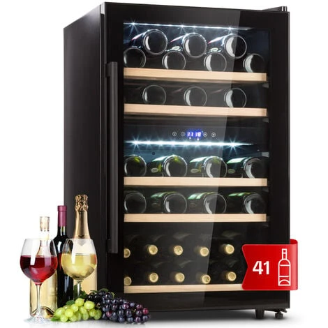 Klarstein Barossa 40 Duo Wine Fridge 2 Zones 41 Bottles Glass Door Touch LED