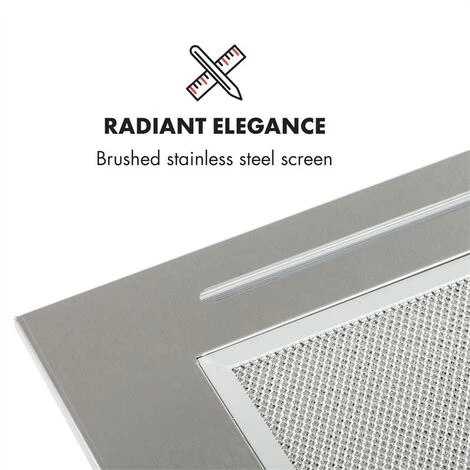 Klarstein Down Under Cooker Extractor Hood Built-in 60cm Exhaust Air: 590 M³ / H LED Stainless Steel - Image 3