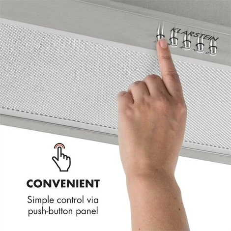 Klarstein Down Under Cooker Extractor Hood Built-in 60cm Exhaust Air: 590 M³ / H LED Stainless Steel - Image 5