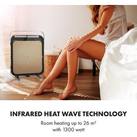 Klarstein HeatPal Marble Blackline Infrared Heater 1300W Marble Aluminium - Image 5