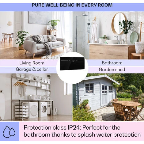 Klarstein Hot Spot Slimcurve Heater 80x40cm 40m² 2000W 5-40 ° C LED IP24 Black - Image 5