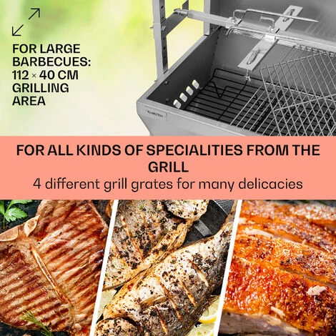 Klarstein Sauenland Pro Suckling Pig Spit 13W 4 Wheels Stainless Steel - Image 4