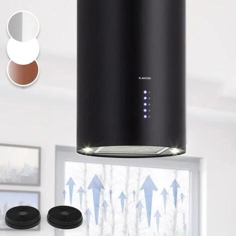 Klarstein Klarstein Beretta Island Cooker Extractor Hood Ø35cm Exhaust / Circulating Air 650m³ / H LED Black