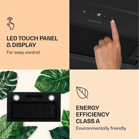 Klarstein Paolo Cooker Hood Built-in 52 Cm EEC: A 593 M³/h LED Touch - Image 5