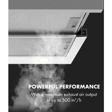 Klarstein Mariana 60 Flat Screen Hood 500 M³ / H Exhaust Air LED White - Image 3