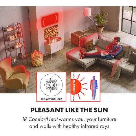 Klarstein Wonderwall Air Art Kiss Infrared Heater 101x60cm 600W Wall Installation Remote Control - Image 4