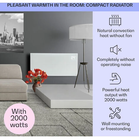 Klarstein Bornholm Smart Convection Heater 200 W WiFi LED Display Timer IP24 - Image 2