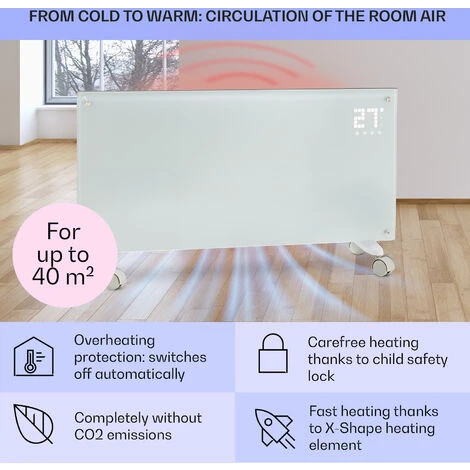 Klarstein Bornholm Smart Convection Heater 200 W WiFi LED Display Timer IP24 - Image 4
