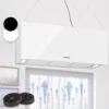 Klarstein Kronleuchter XL Kitchen Island Extractor Hood 90cm Recirculation 590m³/h LED Touchscreen White