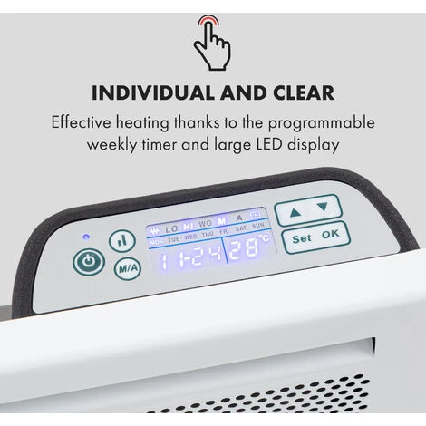 Klarstein Hot Spot Slimcurve Double Wave, Heater, 2000W, Weekly Timer, White - Image 4