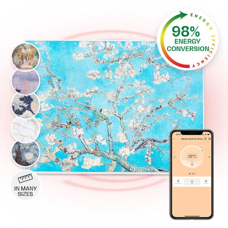 Klarstein Wonderwall Air Art Smart Infrared Heater 80x60cm 500W Flowers