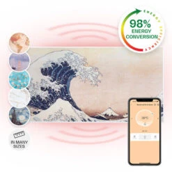 Klarstein Wonderwall Air Art Smart Infrared Heater 120x60cm 700W App Waves