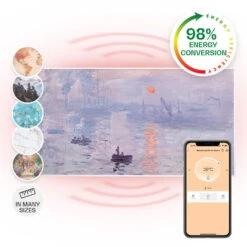 Klarstein Wonderwall Air Art Smart Infrared Heater 120x60cm 700W App Sunrise