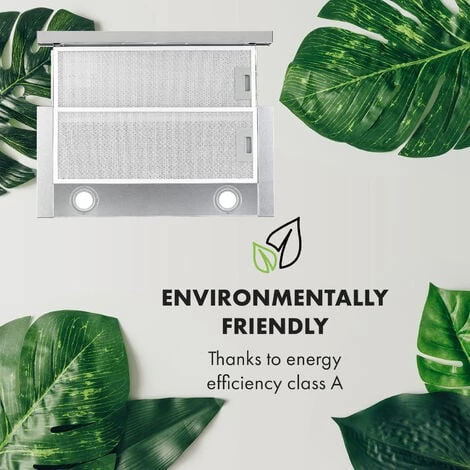 Klarstein Viola Extractor Hood Stainless Steel 59.6 Cm 612m³ / H EEC A Silver - Image 3