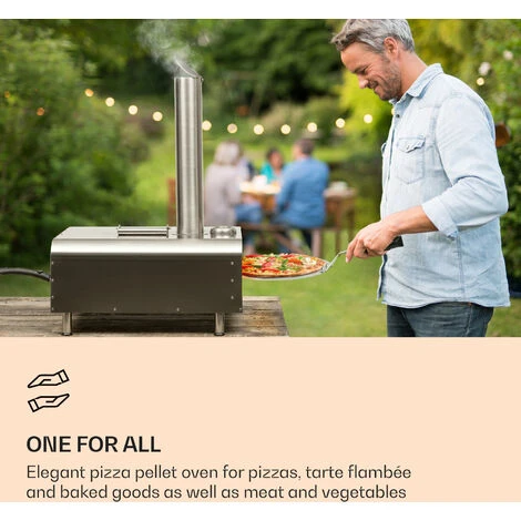 Klarstein Diavolo, Pizza Pellet Oven, Includes Pizza Stone, Thermometer, Stainless Steel - Image 2