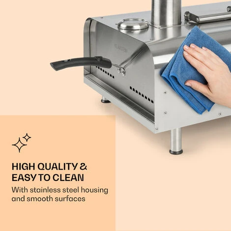 Klarstein Diavolo, Pizza Pellet Oven, Includes Pizza Stone, Thermometer, Stainless Steel - Image 5