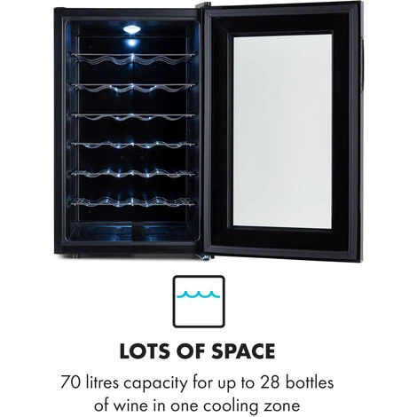 Klarstein Barolo 28 Uno, Wine Cooler, 70 Litres, 11-18 ° C, SingleZone - Image 3