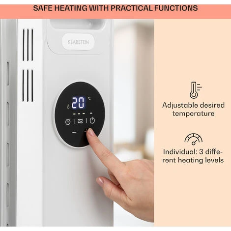 Klarstein Thermaxx Heatstream Oil Radiator 2500W 5-35 ° C 24h Timer White - Image 5