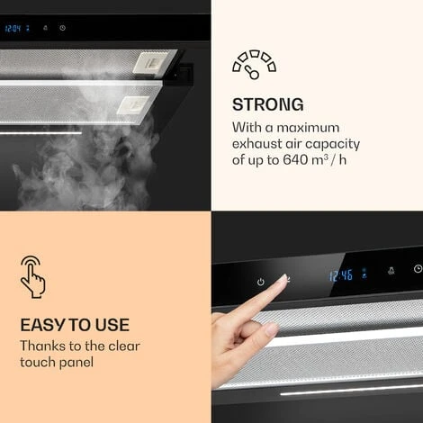 Klarstein Mariana Neo 60, Flat Screen Hood, 60cm, 640 M³ / H, Exhaust Air, LED - Image 4