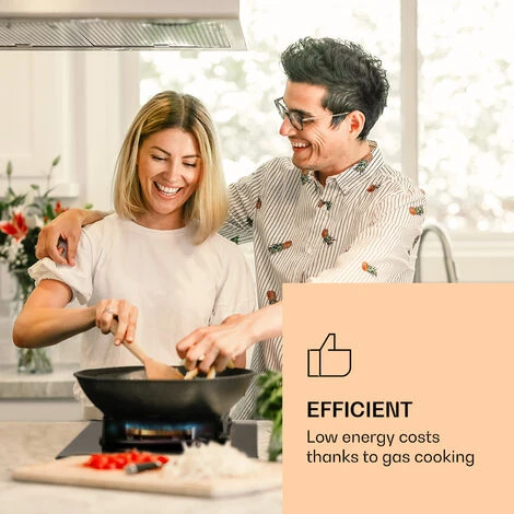 Klarstein Goldflame Gas Hob 1 Wok Burner Glass Ceramic - Image 2