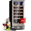Klarstein Vinovilla 29 Built-In Wine Fridge 81 L / 29 Bottles 1 Zone Glass Door Stainless Steel