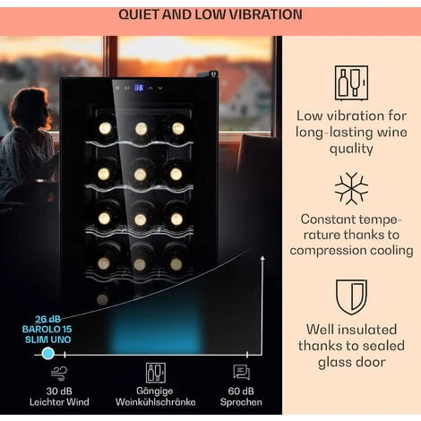 Klarstein Barolo 15 Uno Wine Fridge 48 Ltr 15 Bottles 11-18°C SingleZone - Image 4