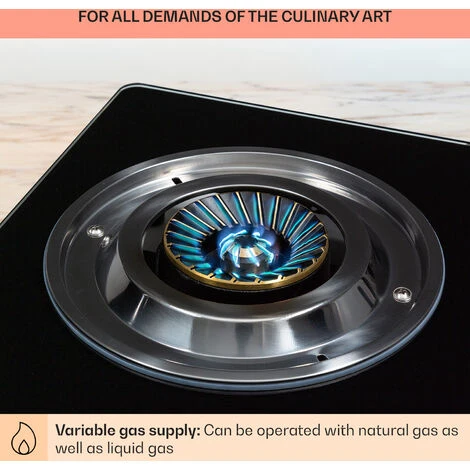 Klarstein Barzona 2 Camping Stove 2 Burners 3.4 KW & 4.3 KW Glass Top & Stainless Steel Housing - Image 5