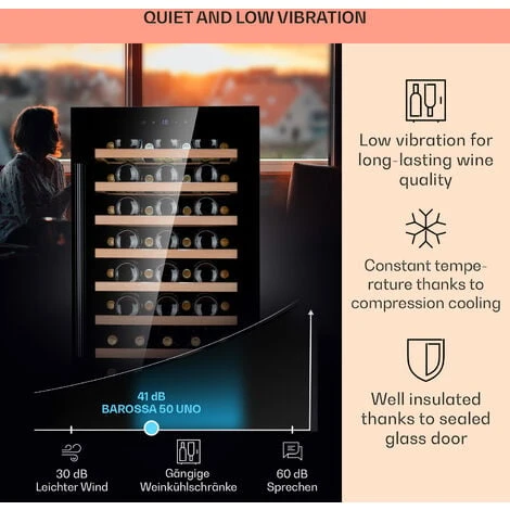 Klarstein Barossa 50 Uno Wine Refrigerator 1 Zone 120 Litres / 50 Bottles Touch Display - Image 4
