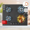 Klarstein Firetale Gas Hob 4-Burner 60 Cm Aluminium Burner Natural Gas/Propane Incl. Hose And Pressure Reducer