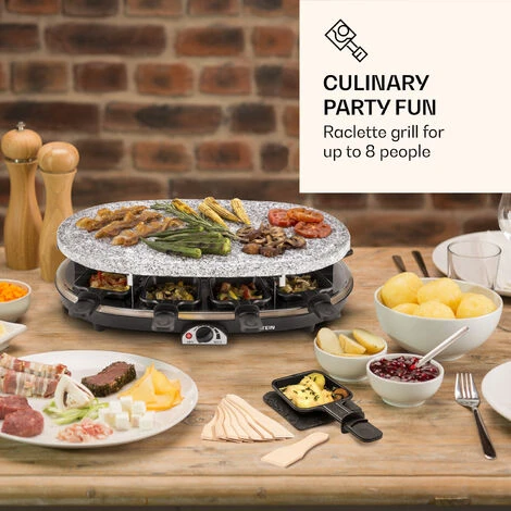 Klarstein All-U-Can Grill Raclette 4-in-1 Raclette Grill With Accessories For 8 People - Image 2